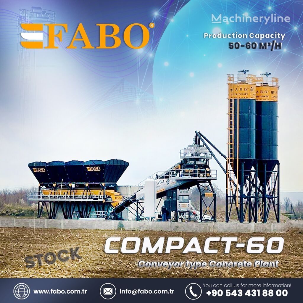 جديد ماكينة صناعة الخرسانة FABO COMPACT-60 CONCRETE PLANT | CONVEYOR TYPE
