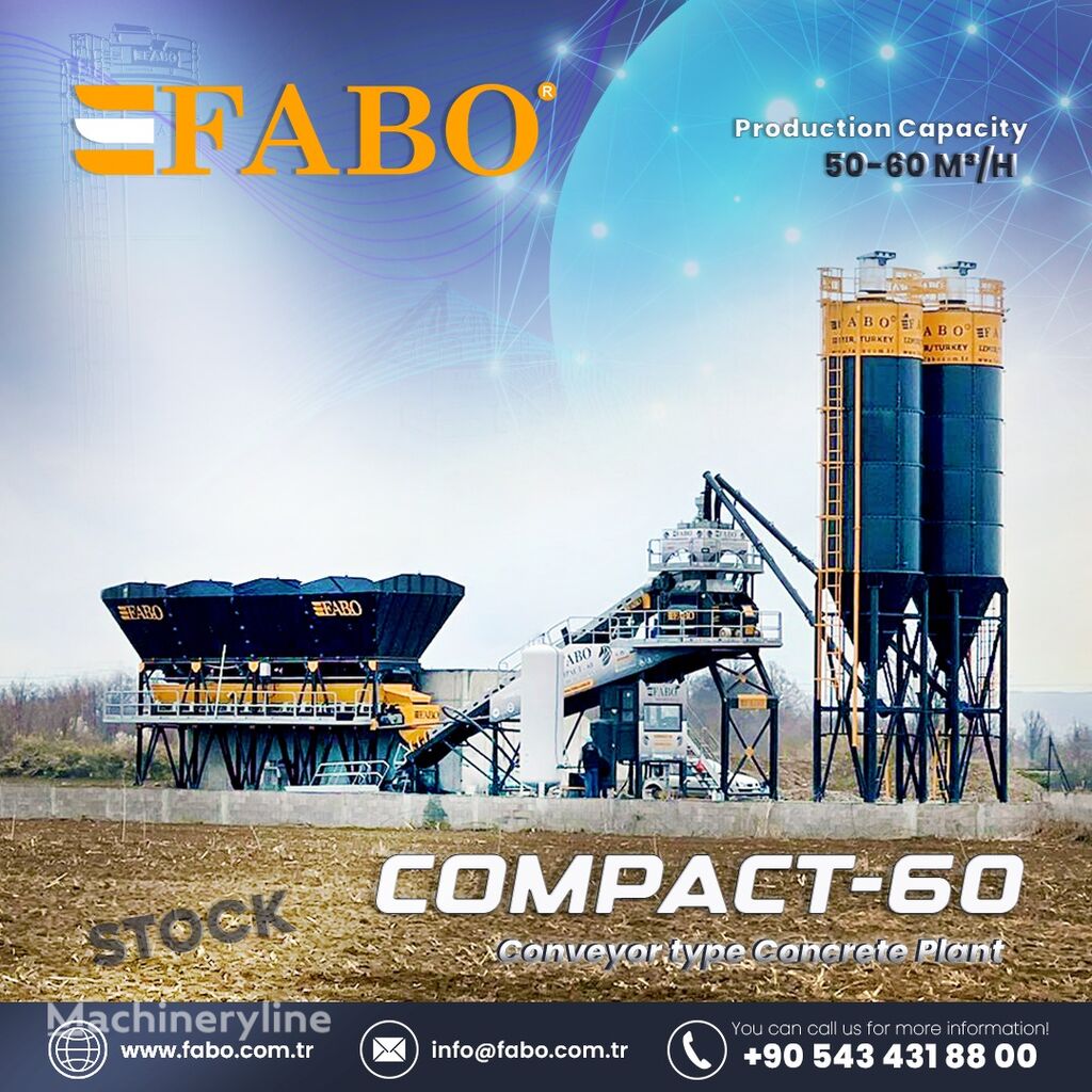 جديد ماكينة صناعة الخرسانة FABO COMPACT-60 CONCRETE PLANT | CONVEYOR TYPE