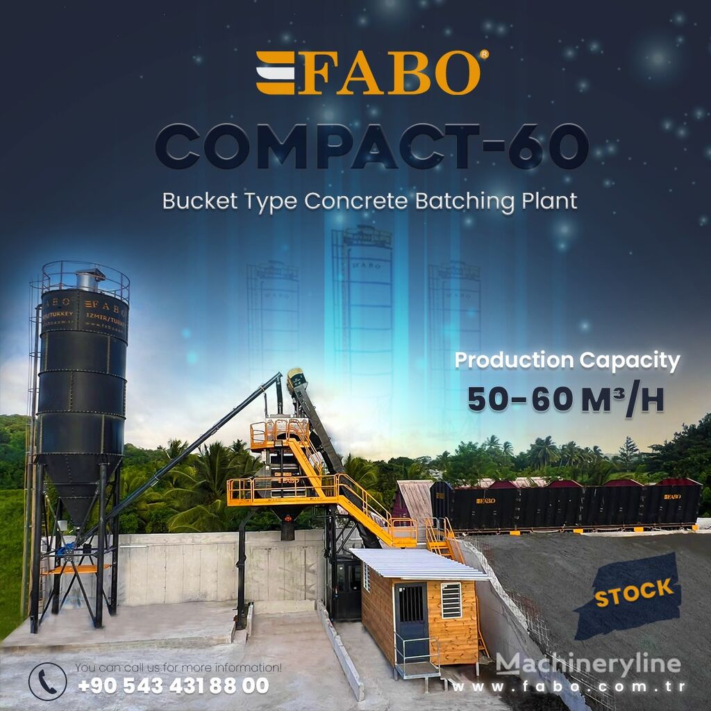 جديد ماكينة صناعة الخرسانة FABO BETONNYY ZAVOD FABOMIX COMPACT-60 | NOVYY PROEKT | V NALIChII