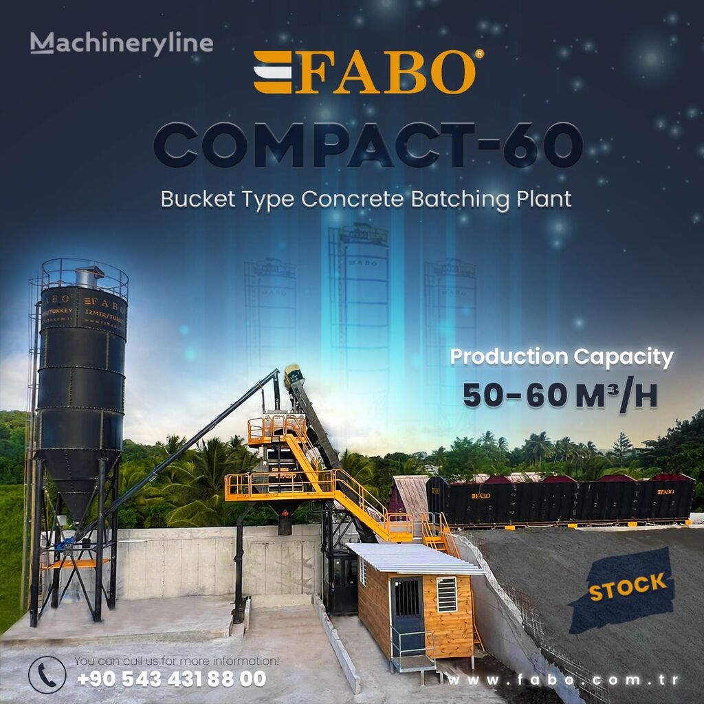 جديد ماكينة صناعة الخرسانة FABO BETONNYY ZAVOD FABOMIX COMPACT-60 | NOVYY PROEKT | V NALIChII